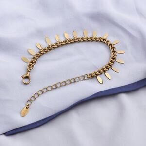 NEW 18K yellow gold plated Boho tassel plated chain bracelet jewelry B25A